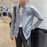 男士格子衬衫男士时尚长袖修身衬衫228-CS27-P20，男装衬衫，星座228