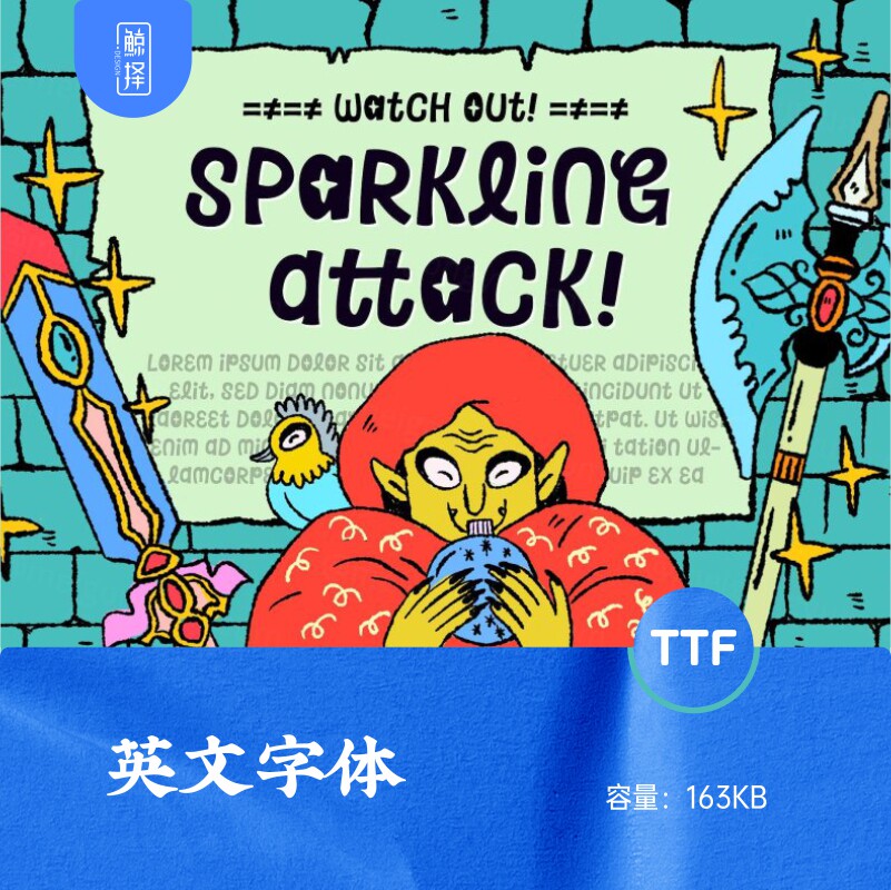 j1486复古有趣俏皮卡通游戏风格8090年代英文字体ttf字体设计素材