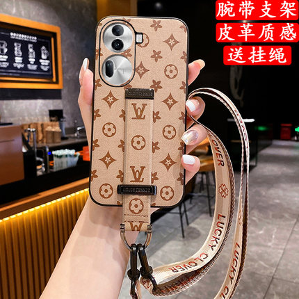 louiedennis适用oppo reno15手机壳reno14全包reno13腕带pro+外壳reno12皮质reno11套reno10保护9/6硅胶8套7