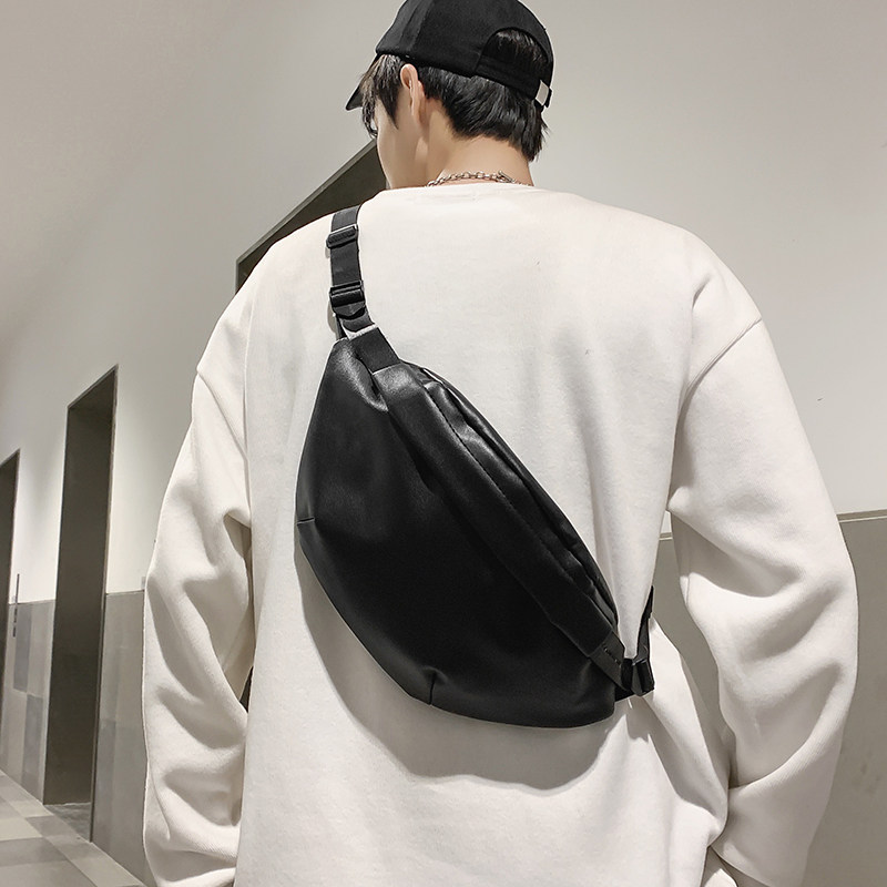 潮牌日系胸包男士ins简约单肩包腰包背包小挎包女帆布学生斜挎包