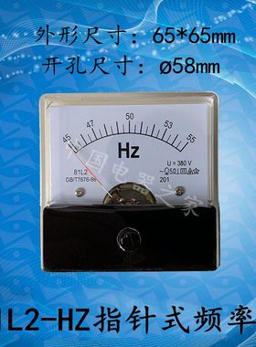 双宏电气81L2-HZ指针式频率赫兹表头81T2电工仪表45-55HZ220V380V