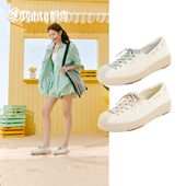 Pansy盼喜帆布鞋 新款 女系带低帮百搭舒适休闲鞋 2026年春季