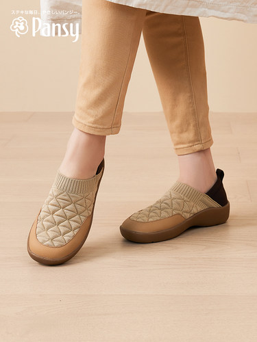 Pansy日本女鞋一脚蹬轻便拇外翻踩跟两穿轻便舒适防滑鞋秋舒适鞋
