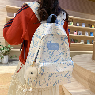 日系ins书包女初中生高中双肩包原创小众设计大学生轻便休闲背包