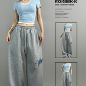 长裤 ROKBBK－K 布韩爵士jazz跳舞潮牌嘻哈hiphop运动女休闲裤