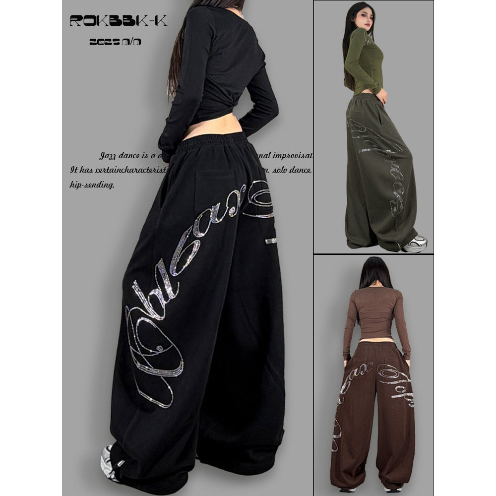 ROKBBK-K黑色休闲裤女爵士舞