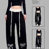 女嘻哈休闲套装 ROKBBK－K 布韩街舞潮牌网纱腰头hiphop爵士长裤 潮