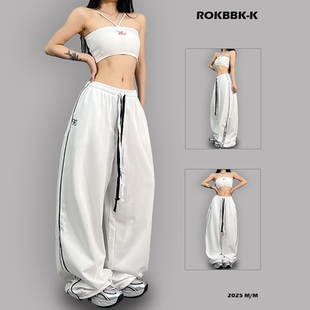女宽松休闲嘻哈jazz爵士舞长裤 ROKBBK 运动裤 布韩街舞潮牌夏季