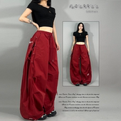 ROKBBK 女 百搭绑带宽松休闲显瘦爵士舞长裤 K布韩街舞潮牌夏季 新款