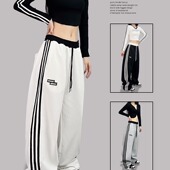 女爵士套装 ROKBBK－K 布韩街舞潮牌拼接腰三条杠运动hiphop长裤