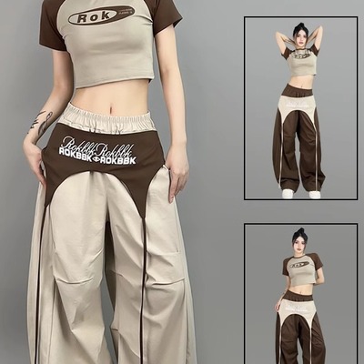 ROKBBK－K/布韩街舞潮牌嘻哈爵士运动长裤女宽松休闲jazz服装潮