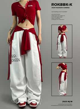 ROKBBK－K/布韩jazz跳舞潮牌嘻哈hiphop运动女休闲裤长裤