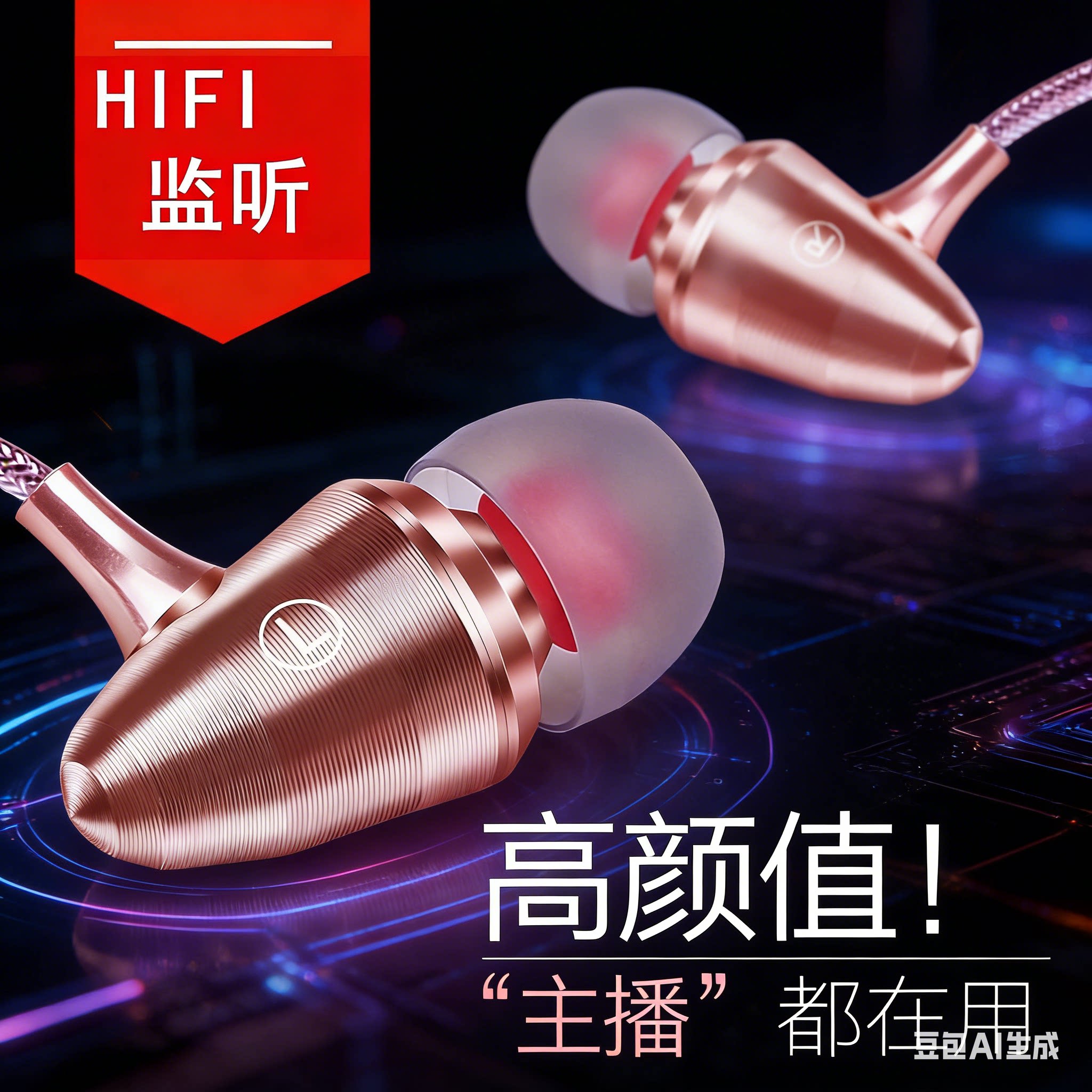 定制入耳式发烧HiFi高音质重低音带麦男女生圆孔手机有线耳塞耳机