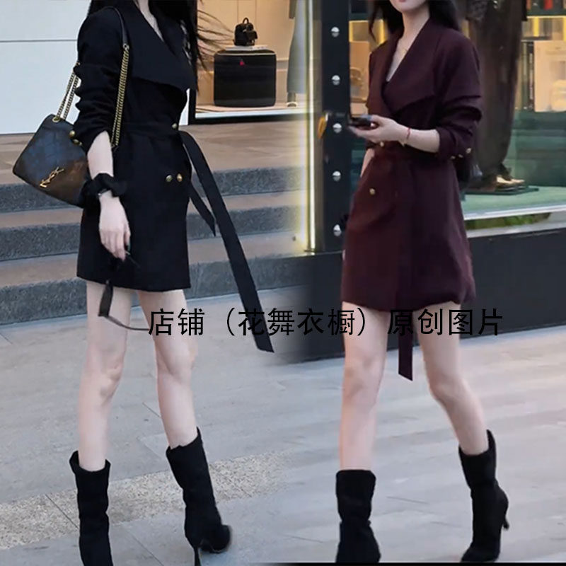 2025春秋新款高级感气质洋气显瘦收腰双排扣中长款大衣风衣外套女,女装/女士精品,风衣,淘宝优惠券,粉丝福利购,淘宝优惠卷