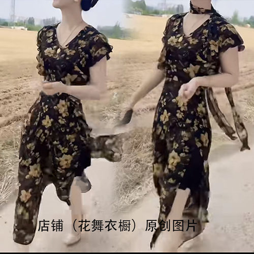 温柔名媛潮气质碎花V领短袖连衣裙女夏修身显瘦高级感优雅通勤裙