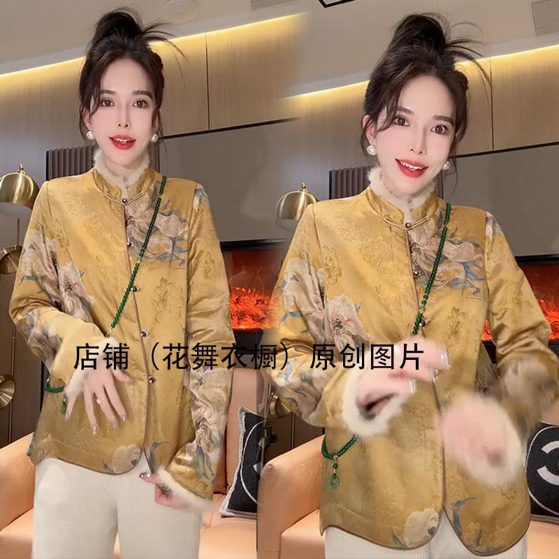 新中式国风盘扣棉衣女2025冬季新款加绒加厚保暖短款外套棉服上衣