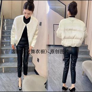 炸街欧货2025年新款网红爆款时尚气质显瘦新个性圆领外套羽绒棉服