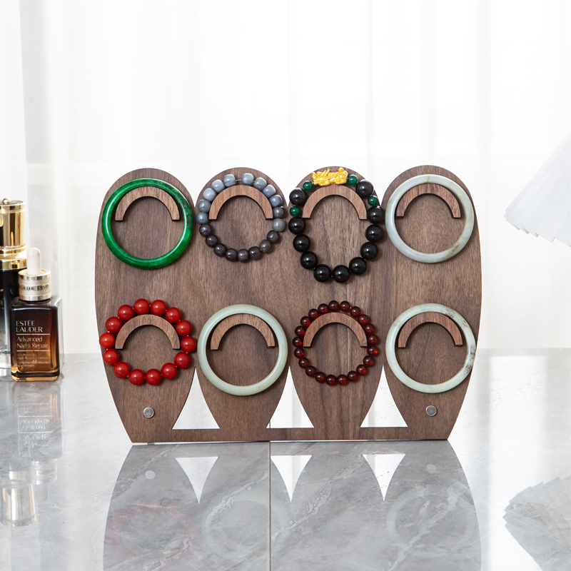 首饰展示架中式复古四联鱼牌项链手串收纳架手镯饰品陈列摄影道具