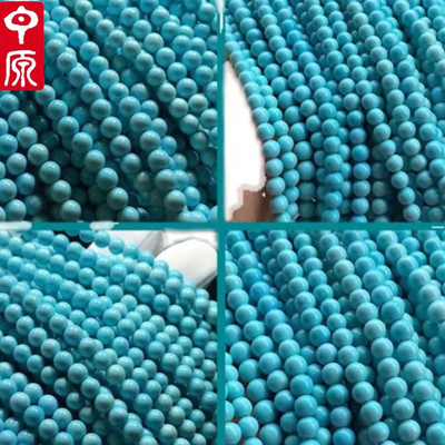 天然原矿绿松石小米珠3-6mm项链