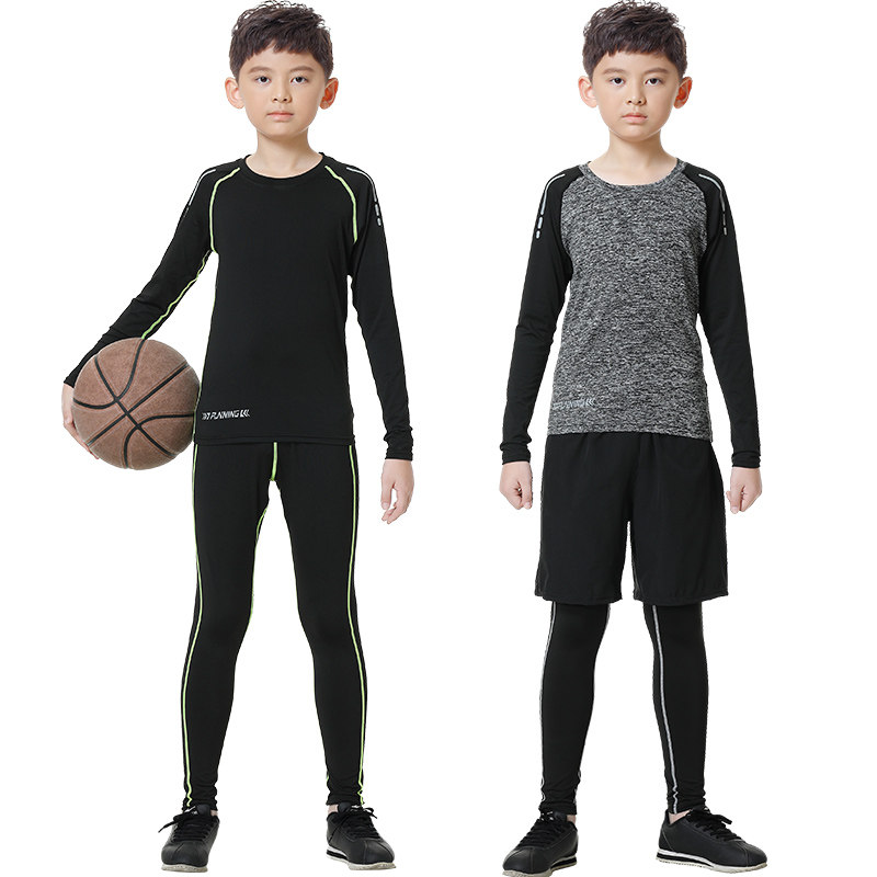 儿童紧身衣训练服速干衣男童篮球足球运动套装田径跑步健身打底服
