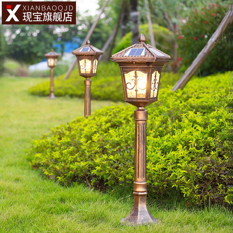 花园灯草坪室外防水欧式户外小区庭院太阳能led超亮别墅草地路灯