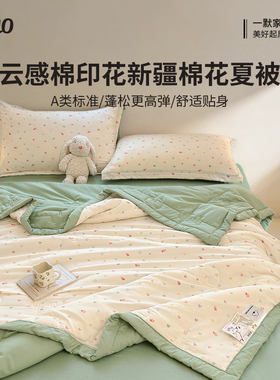 emo一默云感棉印花新疆棉花夏被空调被可机洗A类单双人透气被子