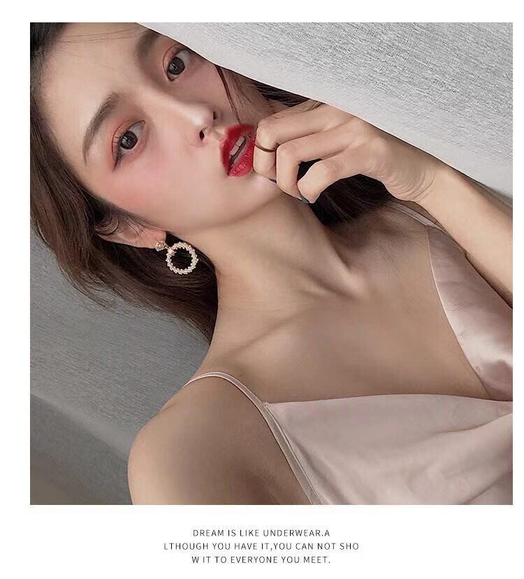 圆圈珍珠丽贝丽影耳环S925银女高级感复古超仙港风适合圆脸的耳钉