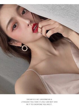圆圈珍珠丽贝丽影耳环S925银女高级感复古超仙港风适合圆脸的耳钉