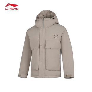 李宁运动羽绒服男25冬季韦德系列80%鹅绒男子宽松连帽外套AYMV063