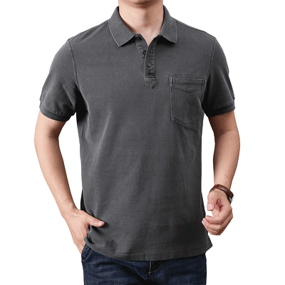 男士大码薄款纯棉商务翻领衣服