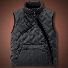 马甲男春秋季斜拉链轻薄户外舒适保暖服马夹男背心潮1215u