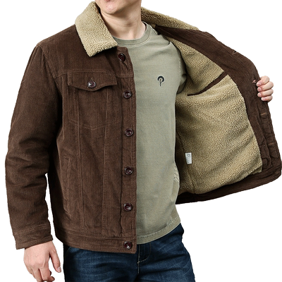 秋冬季新款加绒加厚休闲男士外套