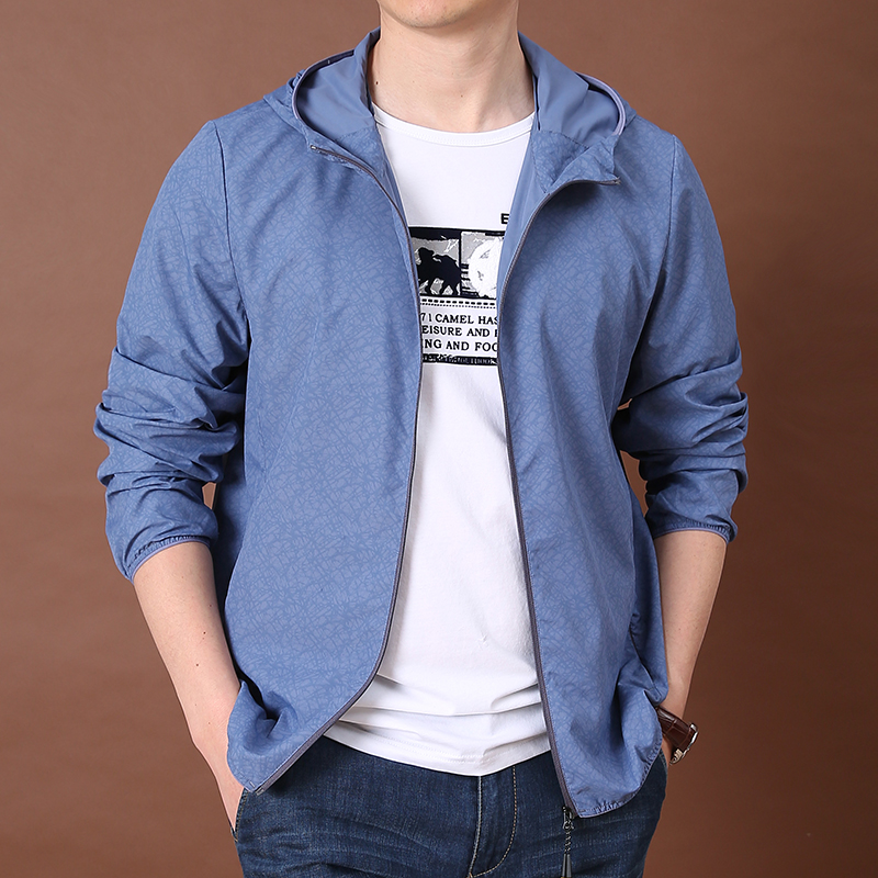 夏季轻薄款防晒衣男士户外休闲皮肤衣大码宽松连帽防晒服外套男潮