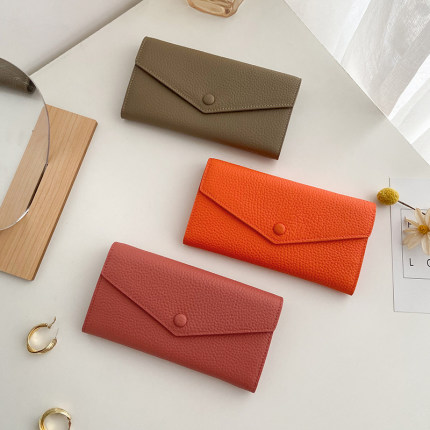 2025新款长款钱包女士真皮钱夹大容量多功能牛皮信封手拿包长银包