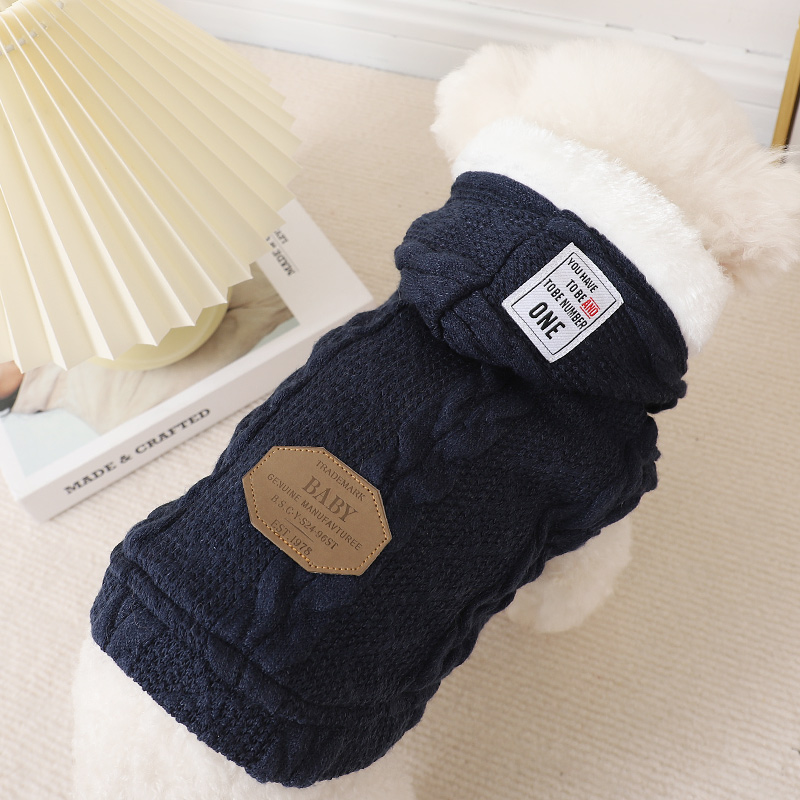 比熊衣服2025新款冬狗狗保暖冬装西高地加厚带帽毛衣防着凉两脚衣