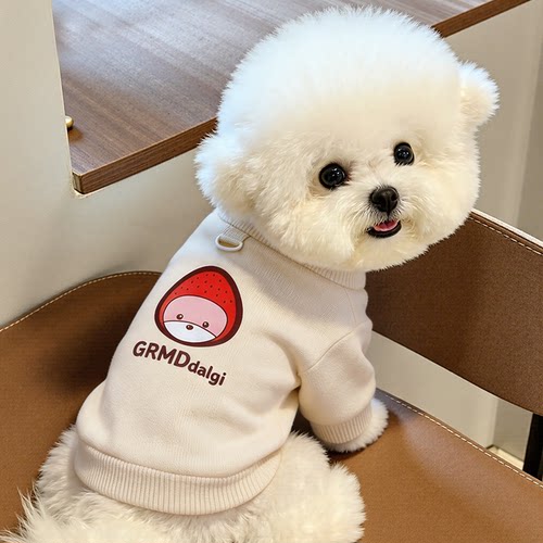狗狗衣服比熊秋冬幼犬泰迪防脏秋天小狗高颜值卡通图案两脚衣秋装