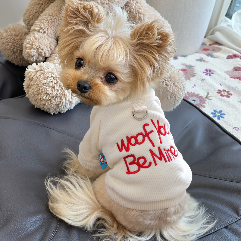 狗狗秋季新款衣服幼犬小型犬约克夏卫衣比熊加厚秋冬带牵引环保暖图片