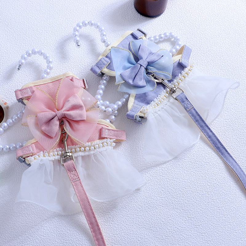 狗狗用牵引绳小型犬外出遛狗绳背心胸背一体防挣脱不勒脖宠物狗绳