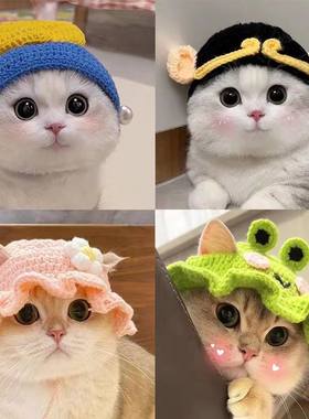 猫咪帽子小猫头饰搞怪针织头套