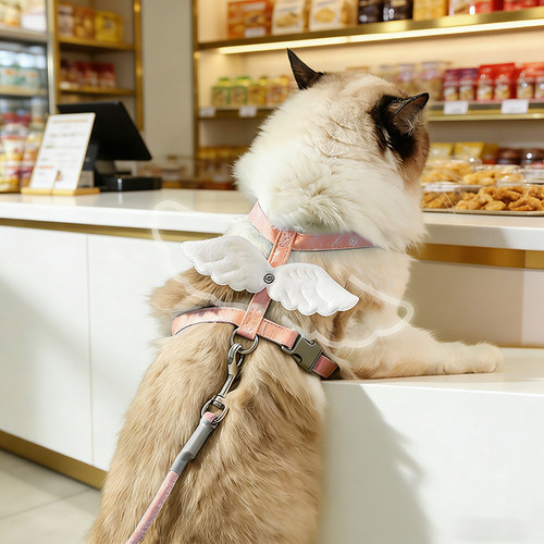 猫咪牵引绳遛猫绳子德文猫布偶猫翅膀可爱高颜值遛猫绳外出专用绳