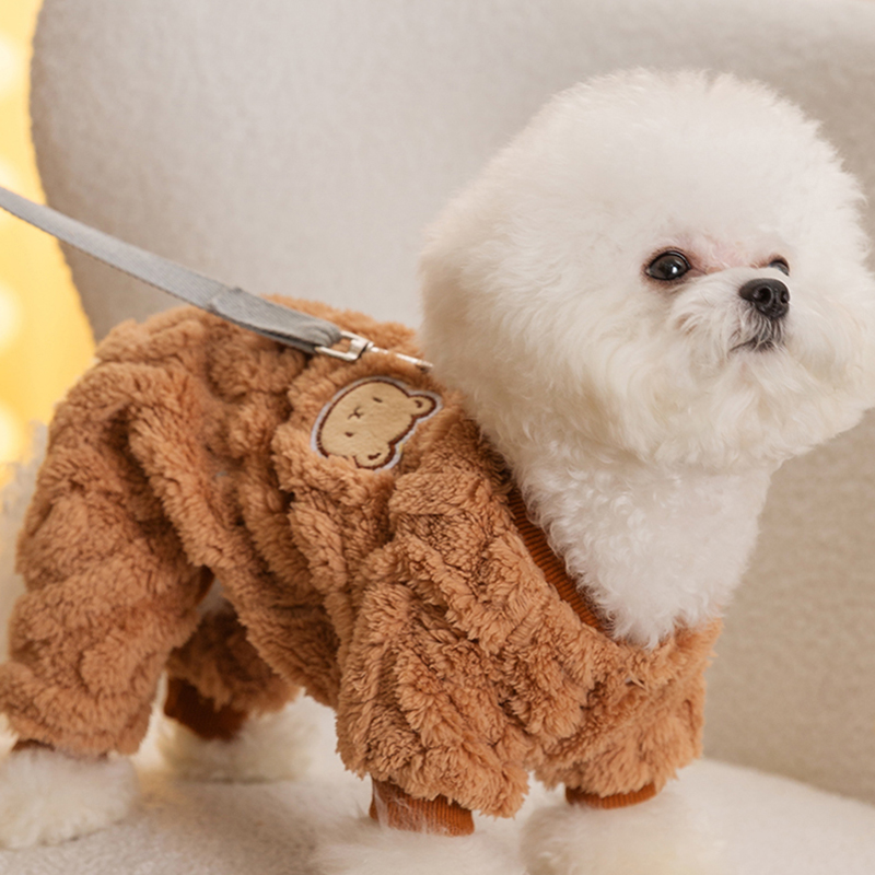 狗狗衣服2025新款冬装小狗冬天外出防寒泰迪比熊可牵引可爱四脚衣