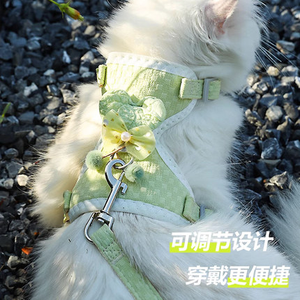 牵引绳猫咪专用外出猫防挣脱遛猫幼猫绳子可调节背心式小猫栓猫绳