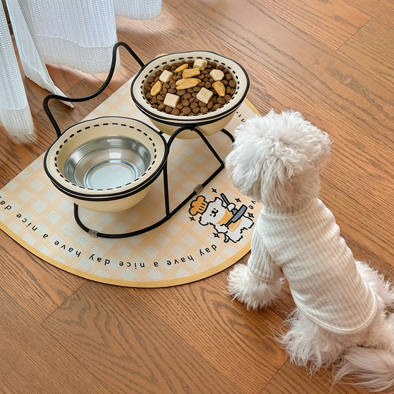 狗碗狗饭碗狗狗碗吃饭用小型犬宠物碗陶瓷宠物食碗抑菌易清洗比熊