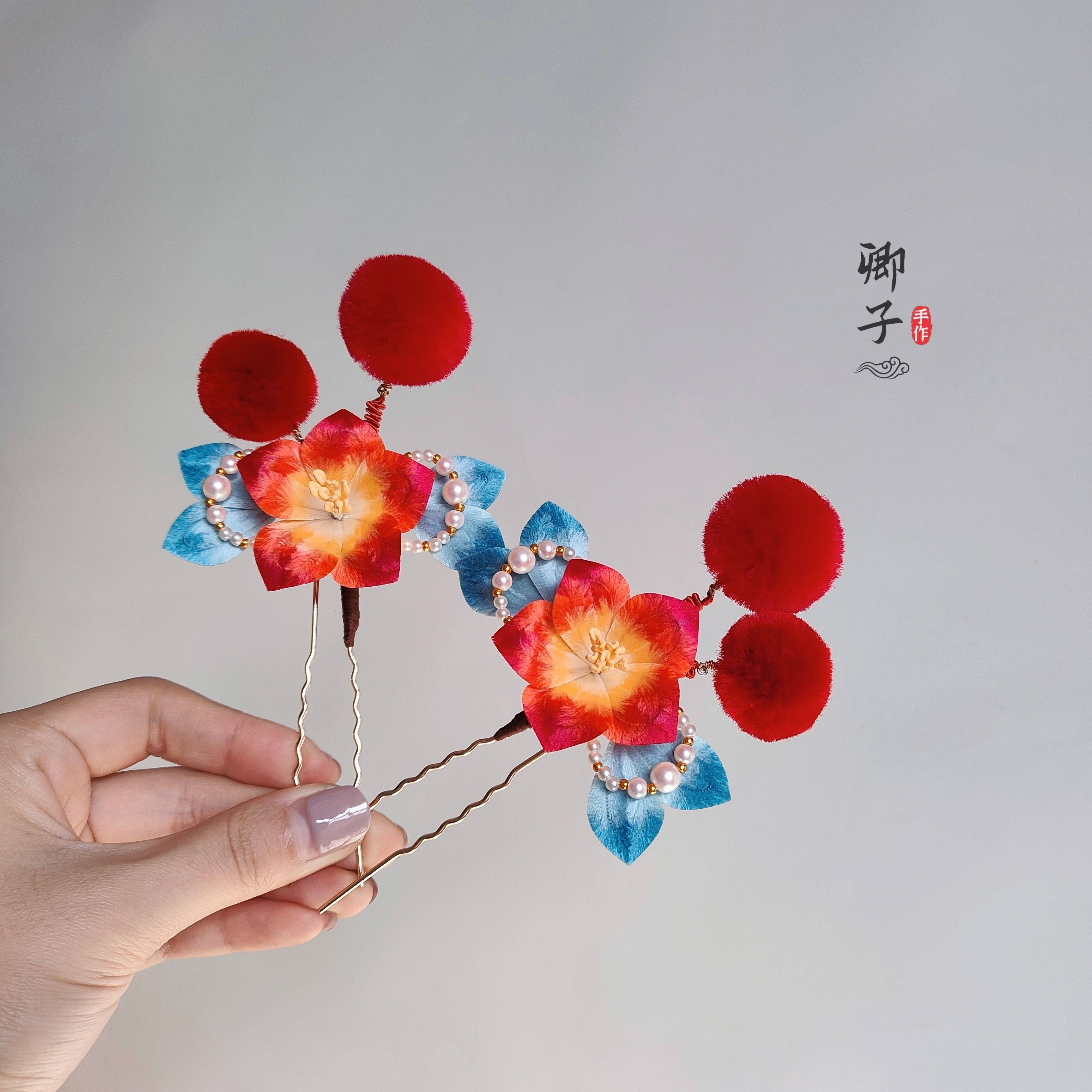 『祝春熙』卿子手作原创设计红色新年款非遗绒花抖抖生丝绒球,饰品/流行首饰/时尚饰品新,发饰,淘宝优惠券,粉丝福利购,淘宝优惠卷