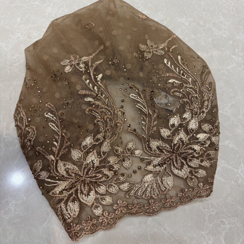 头巾帽子女包头帽子烫钻帽子盖头透气纱巾刺绣蕾丝帽头套遮白发帽