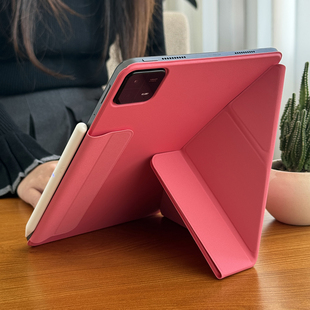 新款3+y适用小米8pro平板7pad保护套磁吸11防弯Ultra14寸无笔槽Y折6spro12.4双面夹搭扣超薄三折皮套壳一体式