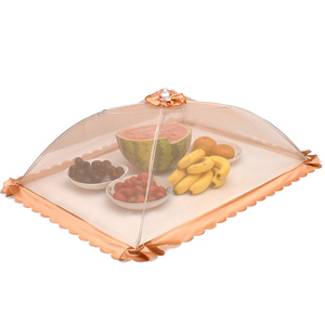 折叠菜罩餐桌罩饭菜罩食物罩盖菜碗罩子防苍蝇蕾丝遮菜盖伞