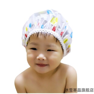 帽儿婴幼儿油烟单层宝宝洗头帽浴帽小孩大号防水发套男女童女款