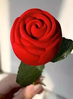 玫瑰花戒指盒泡妞女朋友情侣PK求婚520妈妈高档塑料包装收纳盒