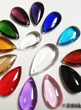 吊坠DIY玻璃水晶门帘珠帘手工珠子餐厅水滴形窗帘38mm50mm卧室